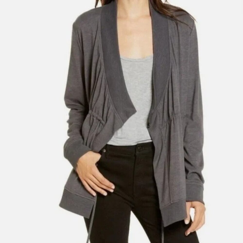 All Saints Gray Wrap Cardigan Sweater. Size Women's US 4.  Gina Drape Jacket
